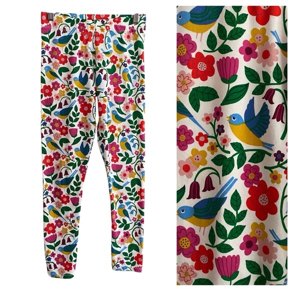 Mini Boden Other - Mini Boden Colorful Floral Bird Print Fun Leggings 10